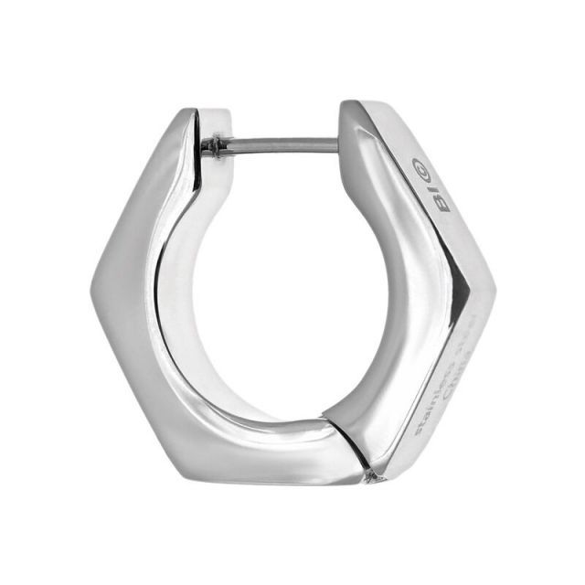 送料無料 リンクス メンズ ピアス イヤリング アクセサリー LYNX Stainless Steel Hex Nut Earring - Single Earring Grey