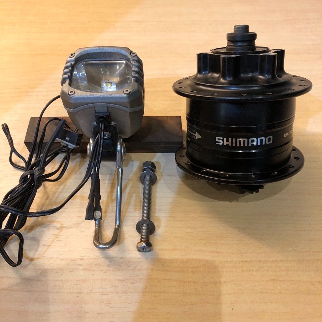 中古】SHIMANO（シマノ）ハブダイナモ DH-3D32-QR ＆ Dosun U1