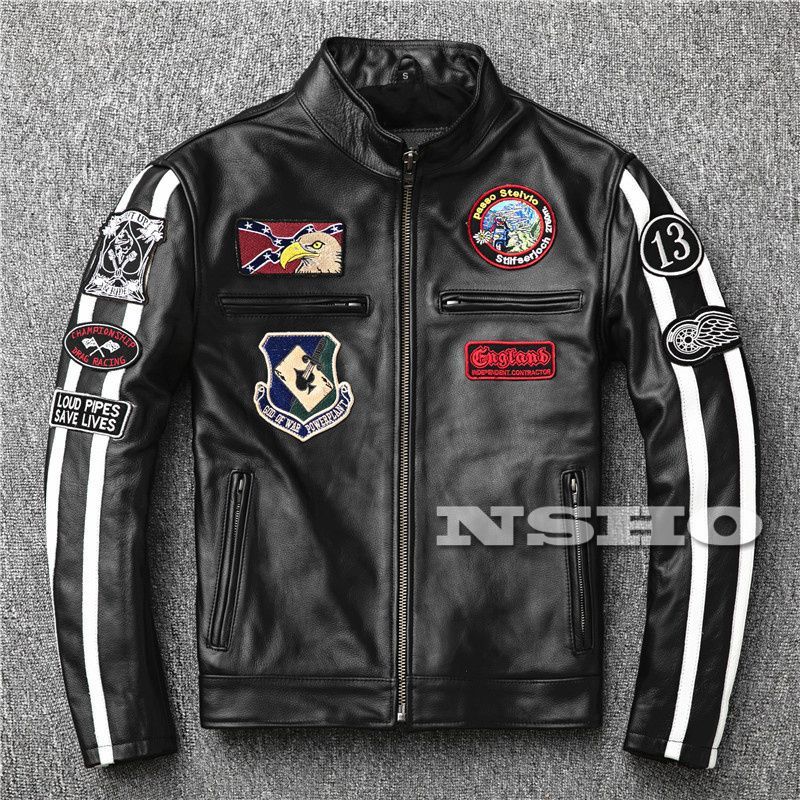 カウハイド 復刻30'sスタイル シングル 刺繍 アームライン スタジャン