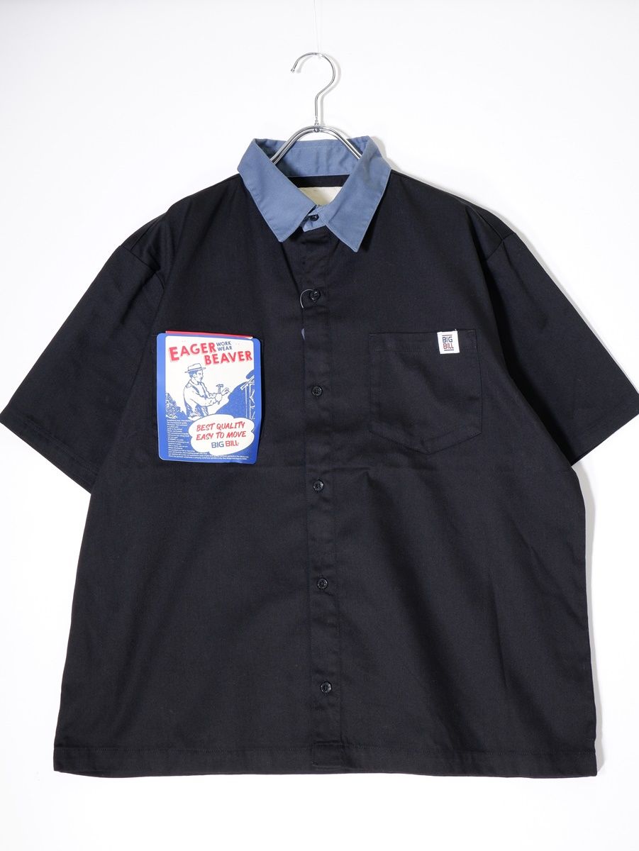 BIGBILLビッグビル 半袖ツイル ワークシャツ新品【L】【MSHA72672】