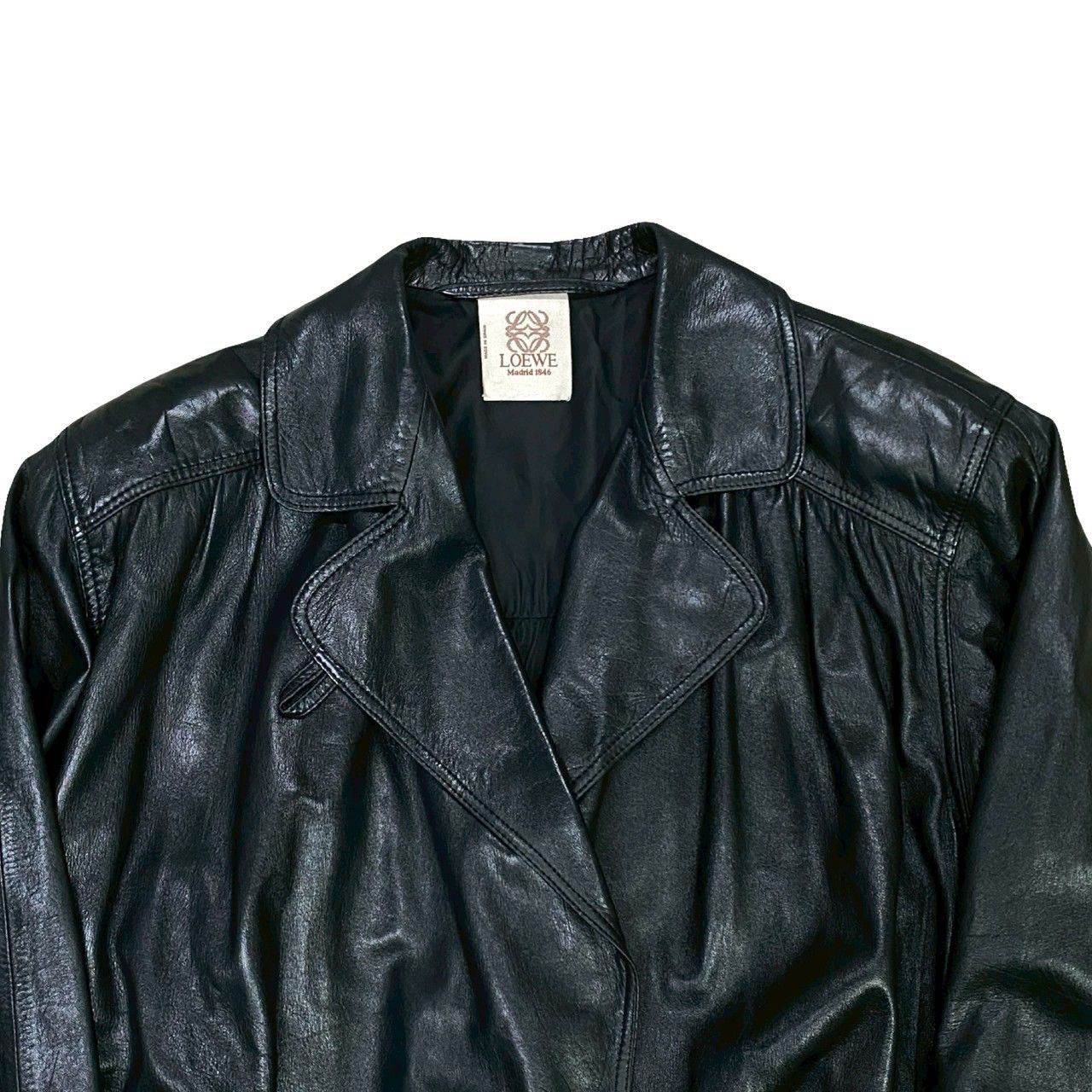 極 美品 希少品 LOEWE ロエベ アナグラム ロゴ ボタン ラムナッパ