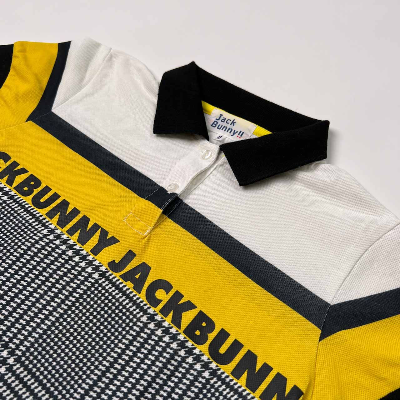 ジャックバニー Jack Bunny 半袖ポロシャツ　ボーダー JACK BUNNY ジャックバニー 半袖ポロシャツ ボーダー柄 イエロー