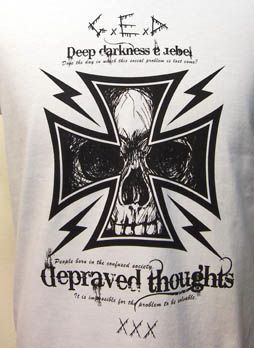 スカルクロスTシャツ