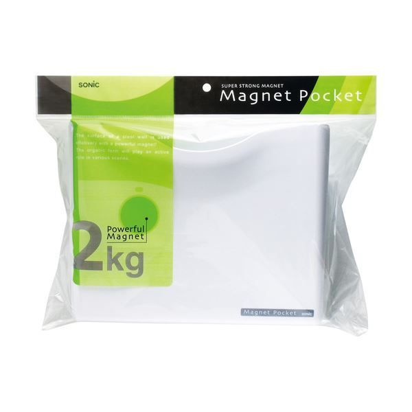 2点 おまとめセットページ まとめ) ソニック ネオジマグネットポケット A4 白 MP-447-W 1個 最高