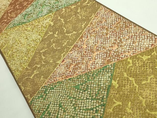 平和屋着物□極上 西陣 川島織物 六通柄 本袋帯 切嵌鹿の子文 金糸