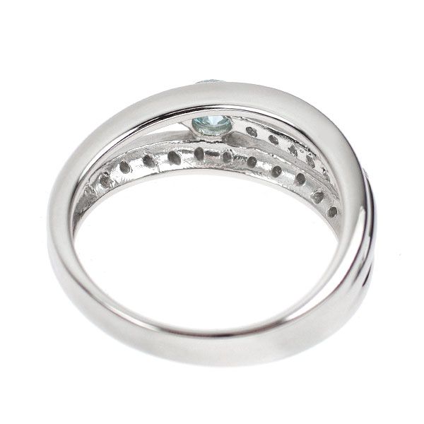 Pt900 トリートブルーダイヤモンド リング 0.30ct D0.17ct Pt900