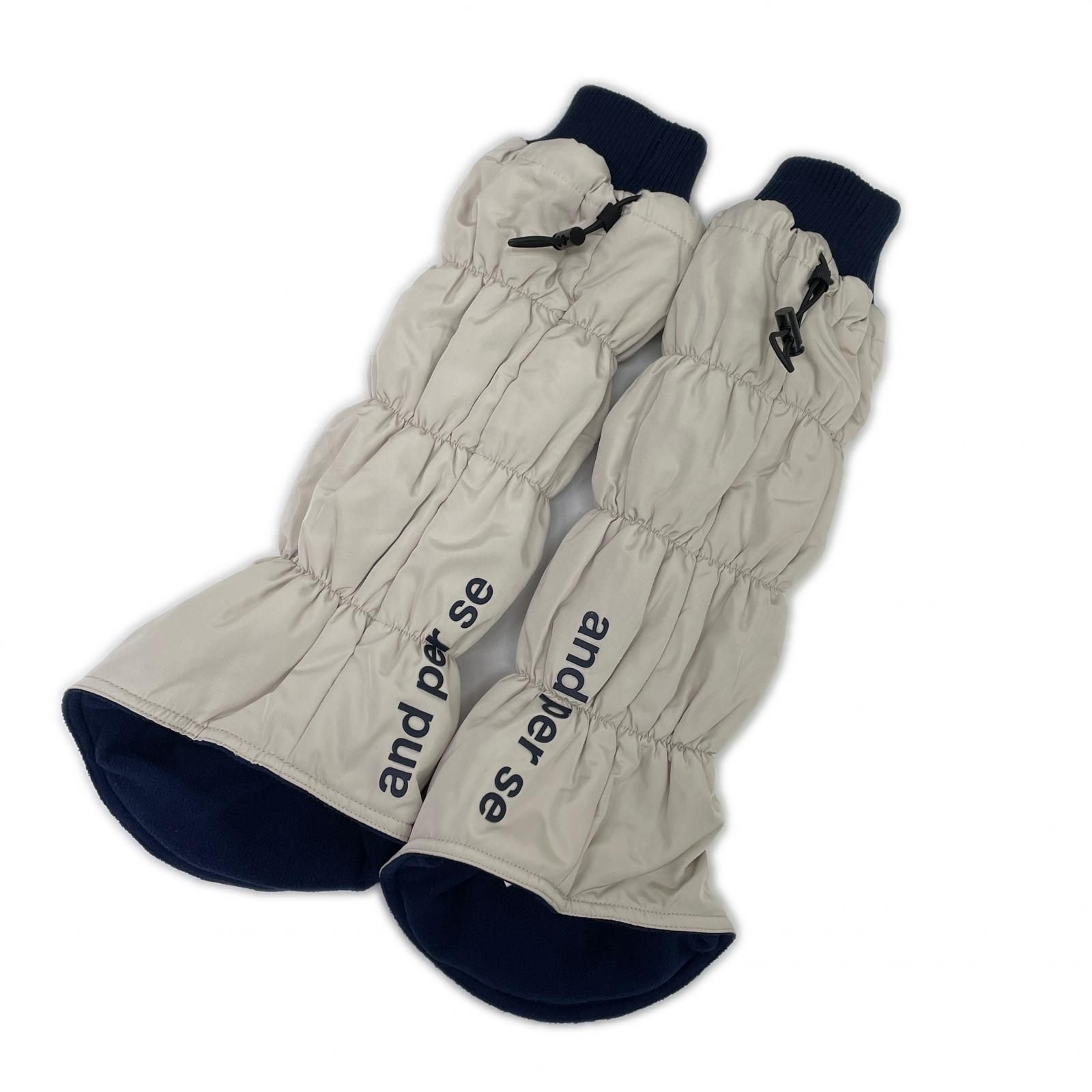 レディース アンパスィ and per se レッグウォーマー ベージュ 中綿入り