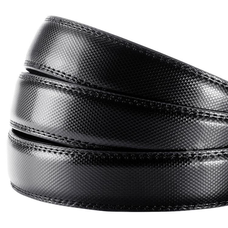 黒  血流コントロールベルト メンズベルト ブランド オートロック 本革 無段階 ビジネス