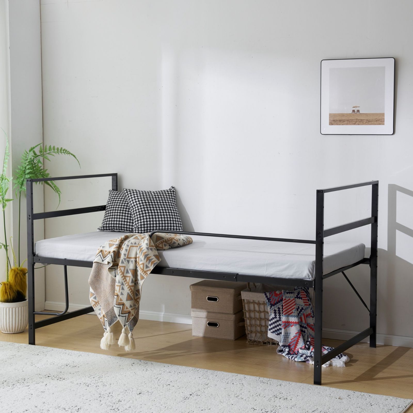 ロフトベッド｜シングル｜高さ110cm｜収納付き｜北欧風｜N511P191254B