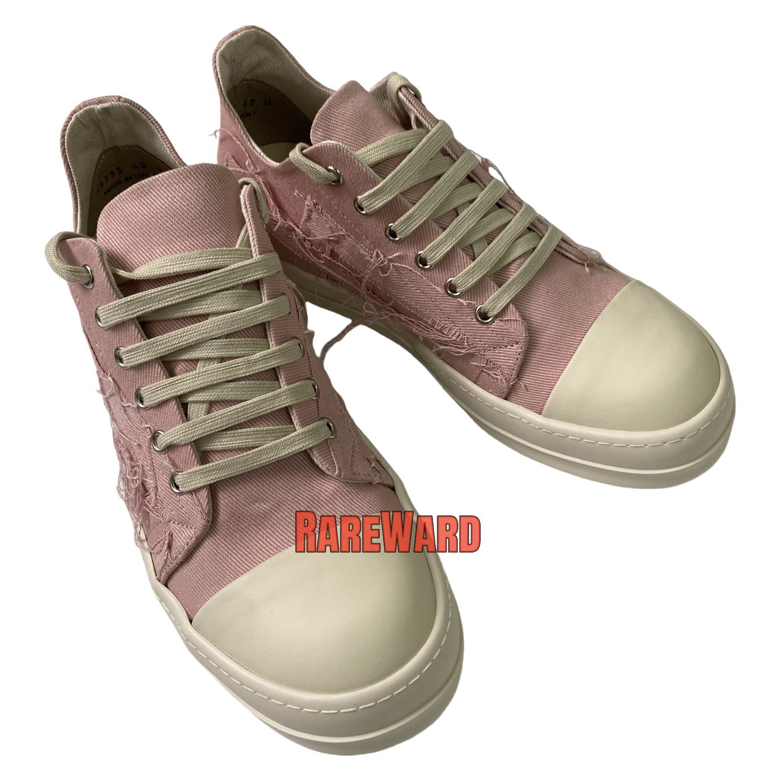 Rick Owens DRKSHDW Slashed Low Sneaks Black Milk Men's