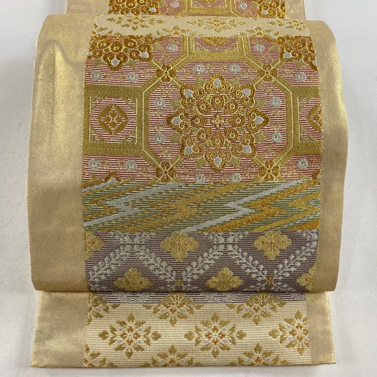専用︎◼︎C1171◼︎高級袋帯 正絹 華文 花菱 テーブルランナー(〜270cm) A599☆高級‼️豪華刺繍‼️袋帯正絹テーブルランナー2m16cm
