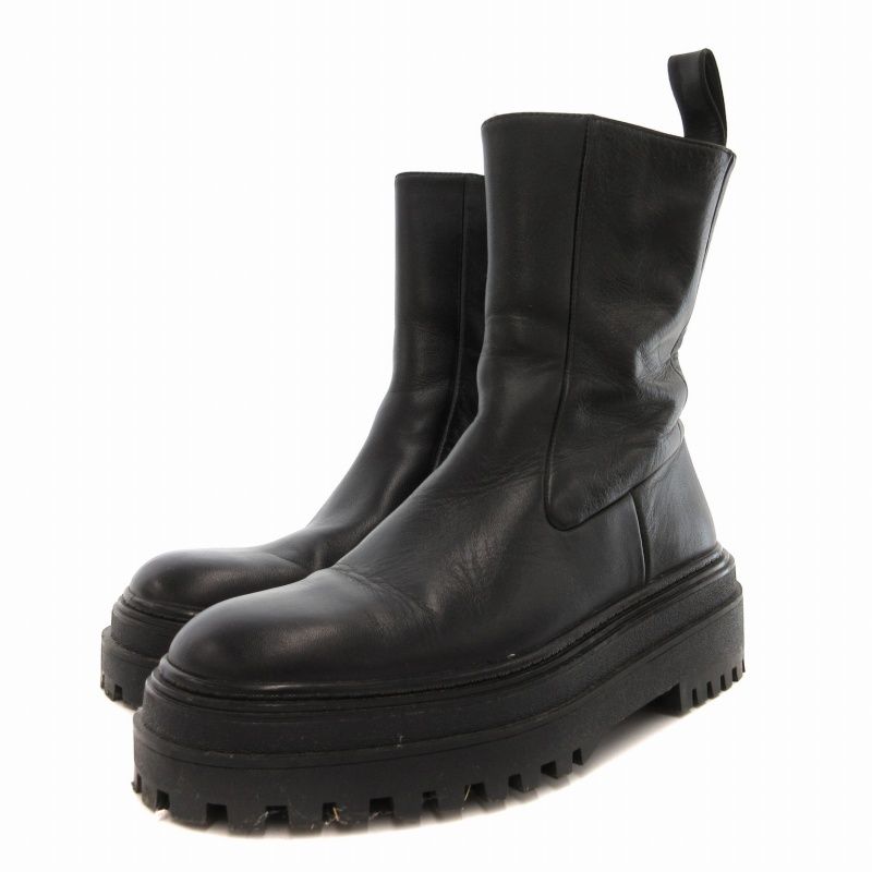 新品！zara ザラ　レザーアンクルブーツ　厚底 ザラ ZARA ショートブーツ 厚底 レザー サイドジップ 37 24.0cm
