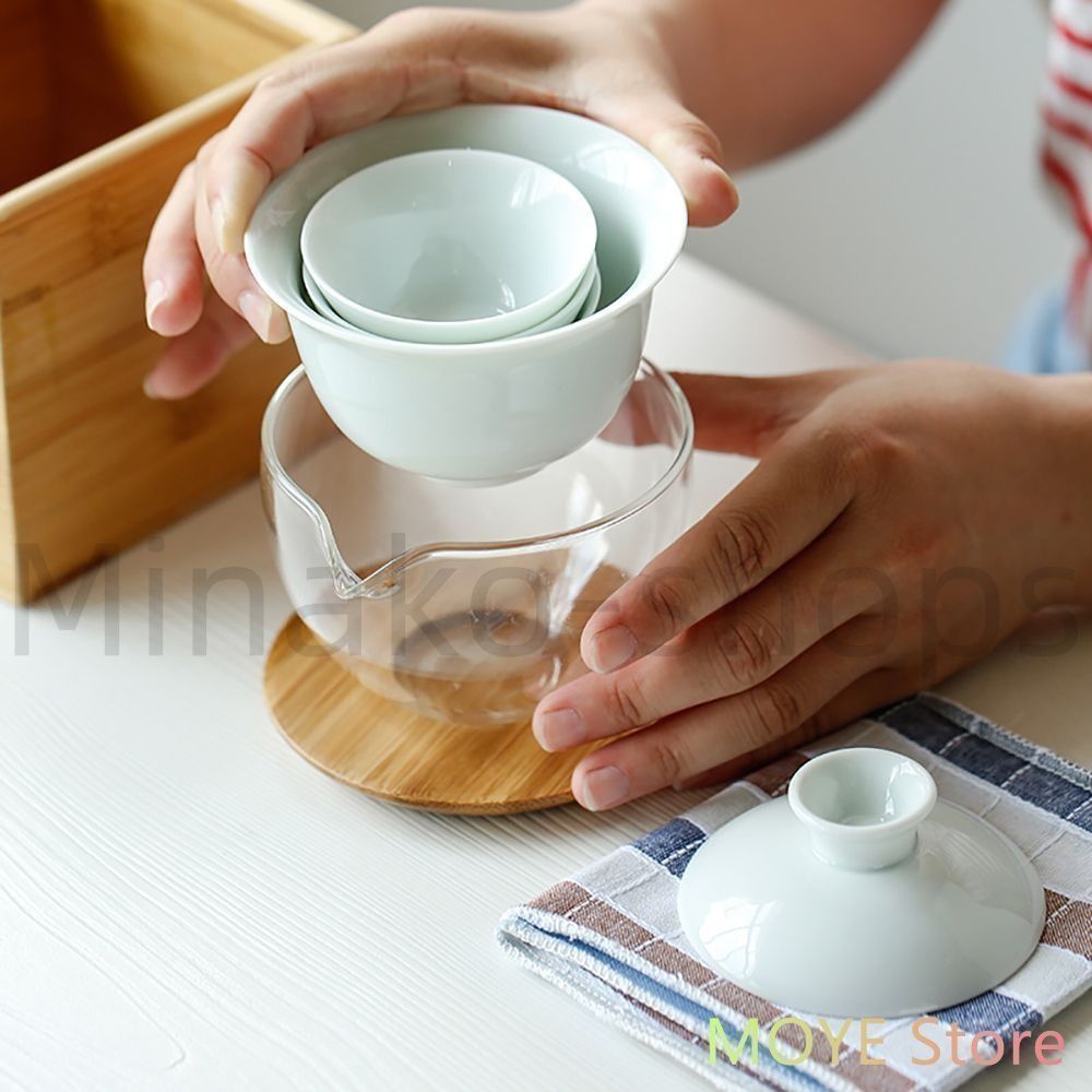 未使用品 蝶恋花三才蓋碗 中国茶器 景徳鎮 蓋付き茶器