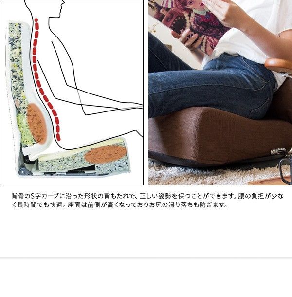 座椅子 ハイバック 13段階 リクライニング 回転式 日本製 国産 完成品