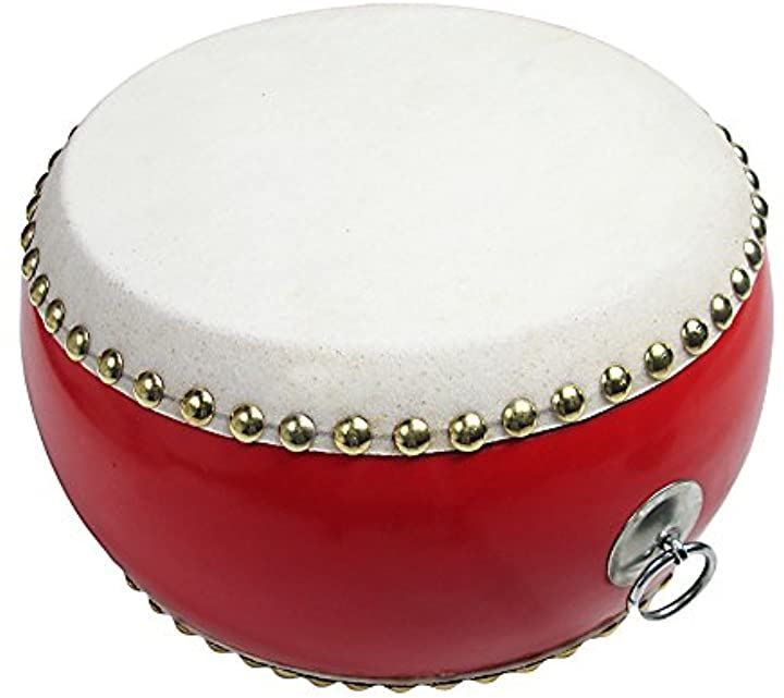 R-STYLE (R STYLE) Kids Authentic Cowhide Drums Set for Percussion and Taiko Practice, Large Size, 31 cm in Diameter x 17 cm in Height, with Bamboo Percussion Instruments (Large Size (31 cm in diameter x 17 cm in height), bamboo strike)