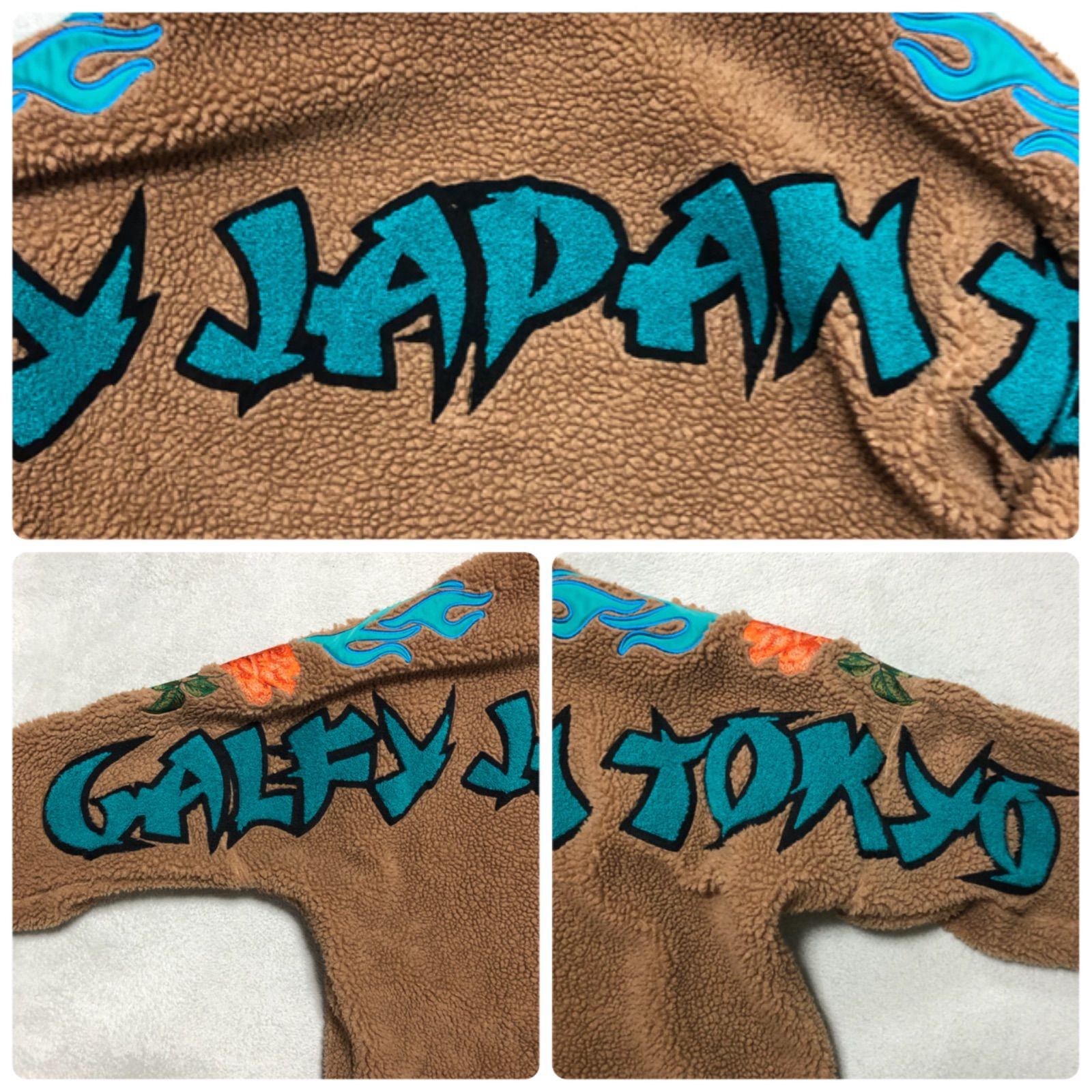 GALFY ボアパーカー 燃える薔薇 ダブモコプルオーバー
