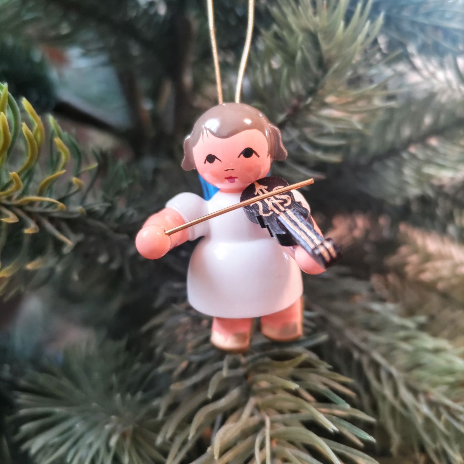 ヴァイオリン天使 オーナメント ドイツ木工芸品 ドイツ雑貨 クリスマス 