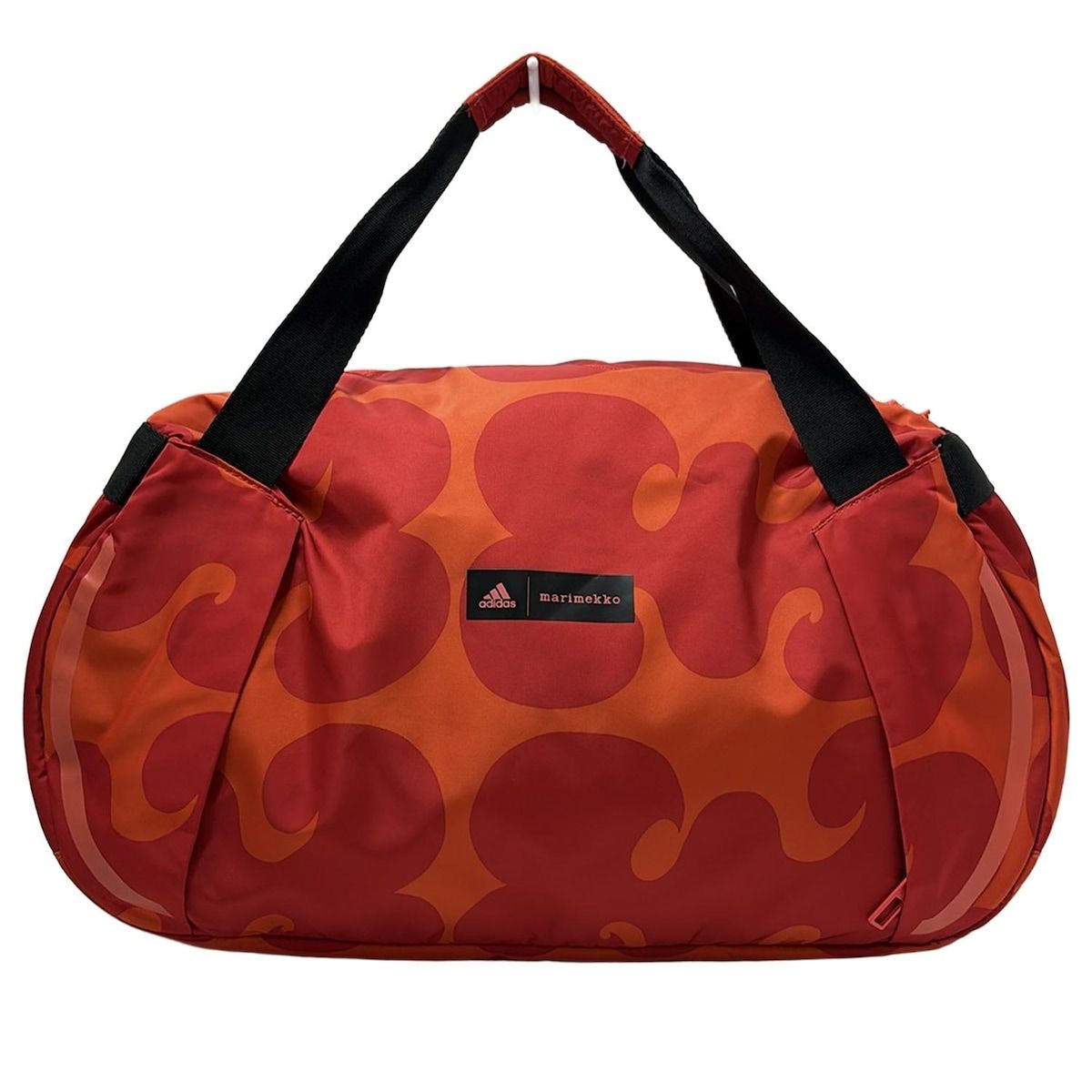 marimekko(マリメッコ) ボストンバッグ美品 - レッド×オレンジ ドット