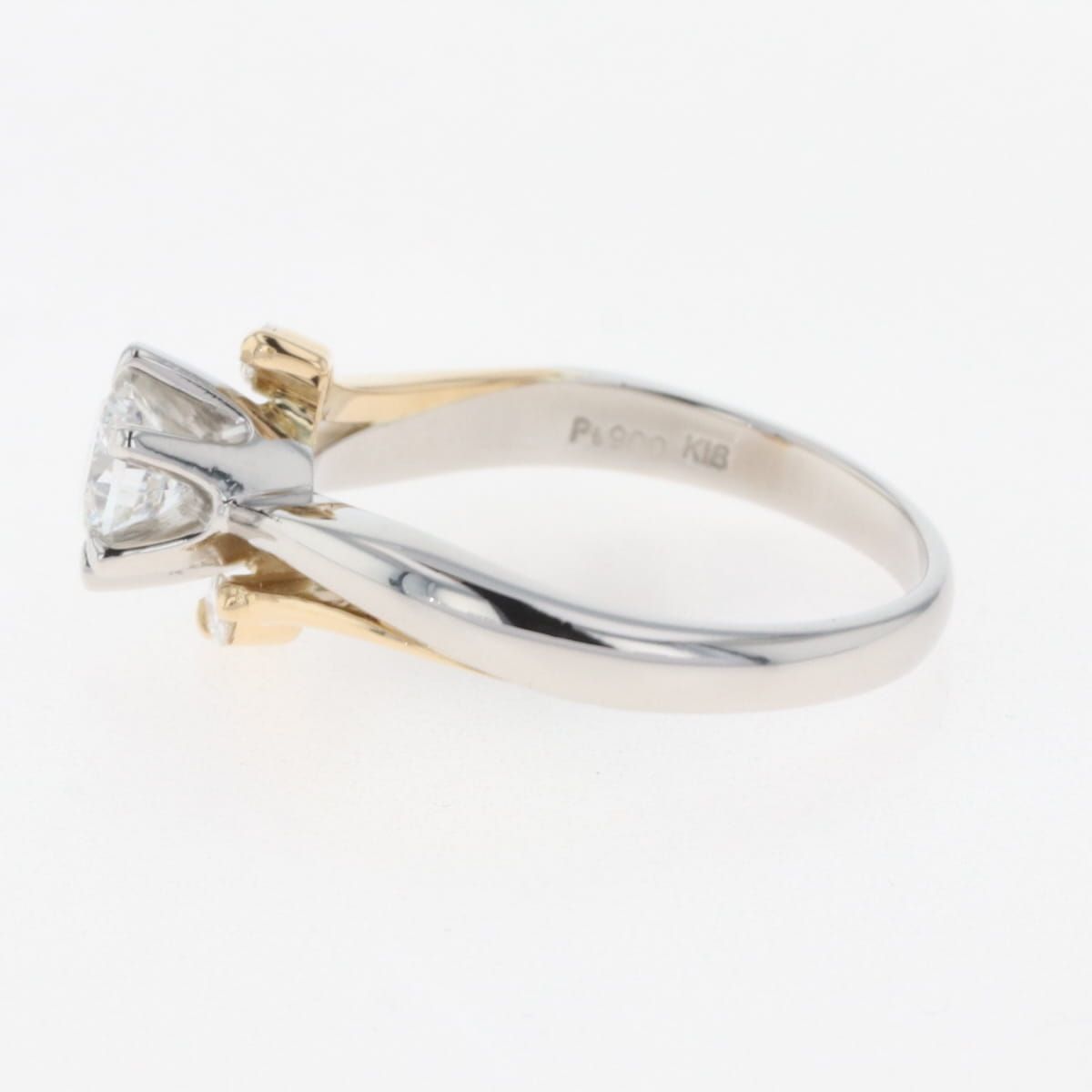 在庫一掃】 ダイヤモンド デザインリング プラチナ YGイエローゴールド  