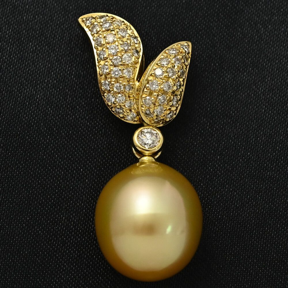 サウスシー ゴールドパール･ダイヤモンドペンダントトップ