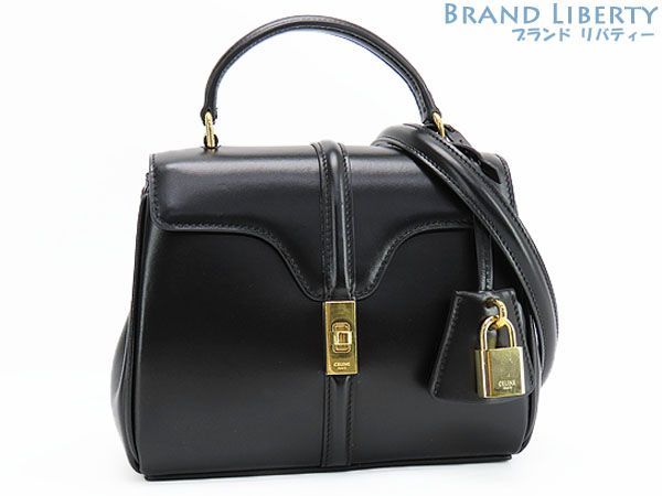 超美品】セリーヌ CELINE ミニ 16 セーズ 2WAY ハンドバッグ ショルダーバッグ ポシェット ショルダーポーチ ブラック カーフレザー  ラムレザー 197983BEY.38NO - メルカリ