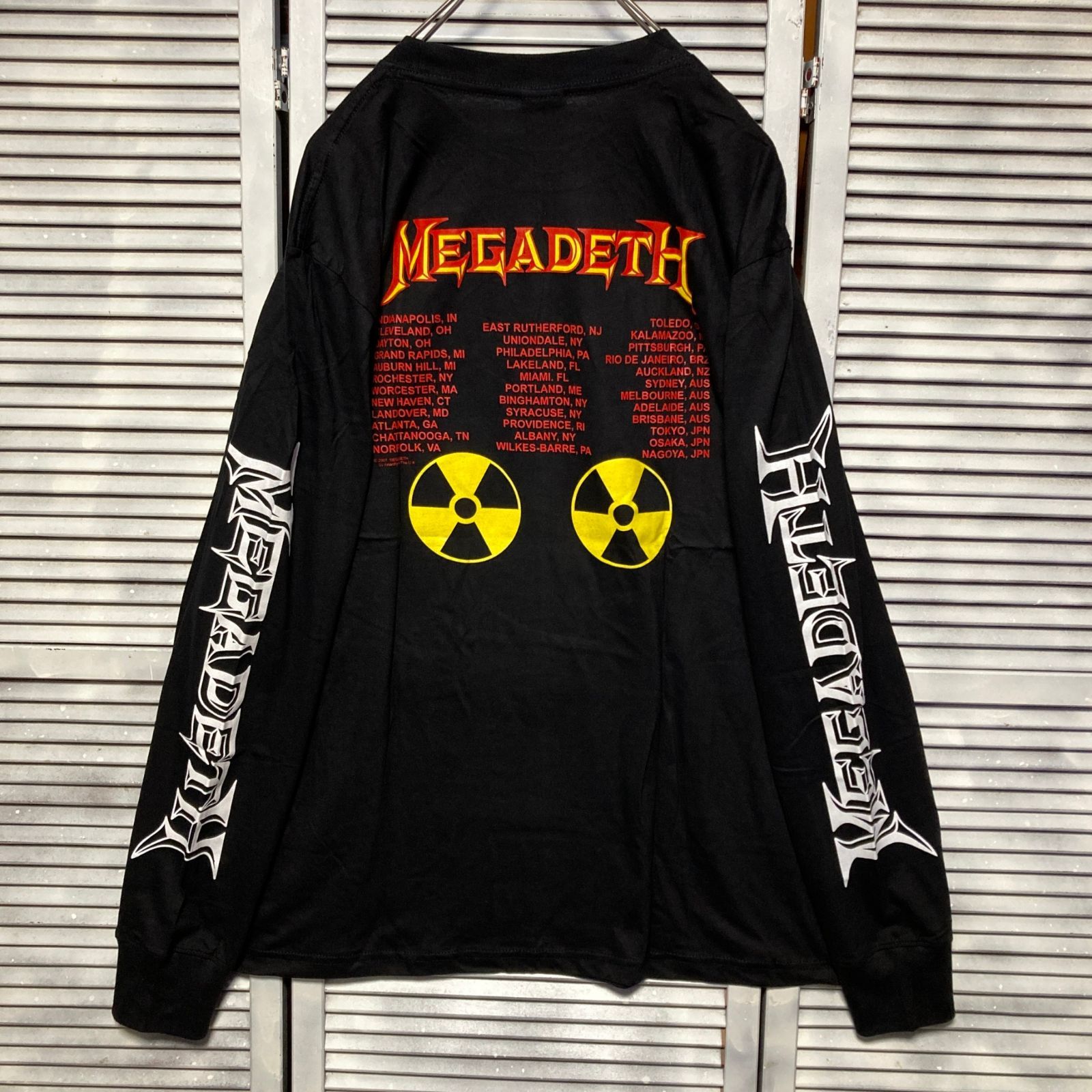 ◉ メガデス MEGADETH 白 長袖 Tシャツ ロンT バンド ロングスリーブ