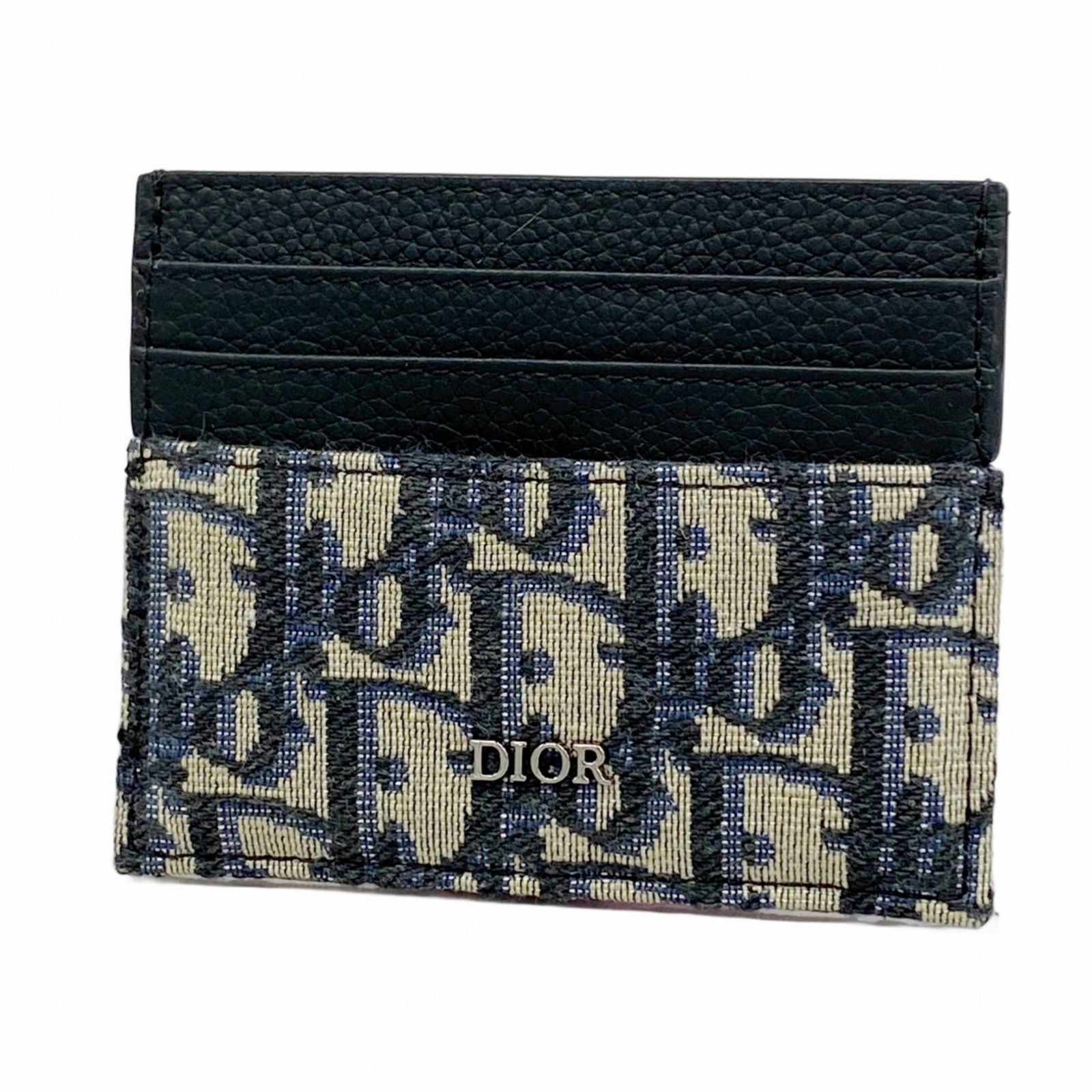 クリスチャン ディオール Christian Dior クリスチャンディオール 名刺入れ カードケース トロッター キャンバス レザー ネイビー ブラック メンズ
