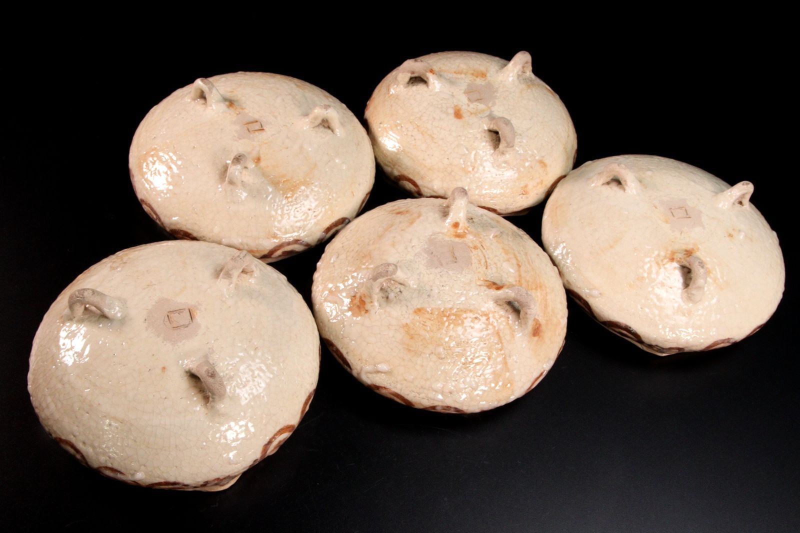 北大路魯山人 志野向付 5客 17cm 菊田清年識箱 唐物 骨董 古美術 楾