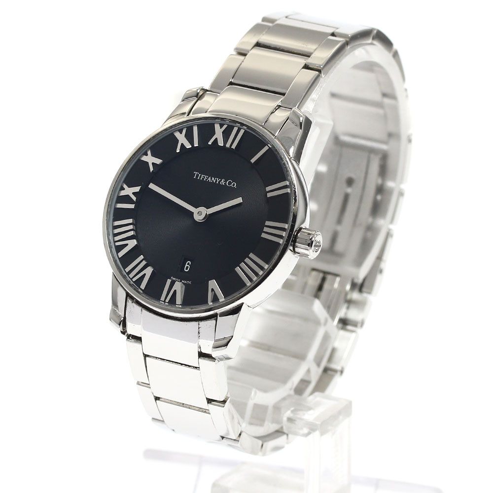 ティファニー アトラス ラウンド クォーツ デイト ブラック レディース