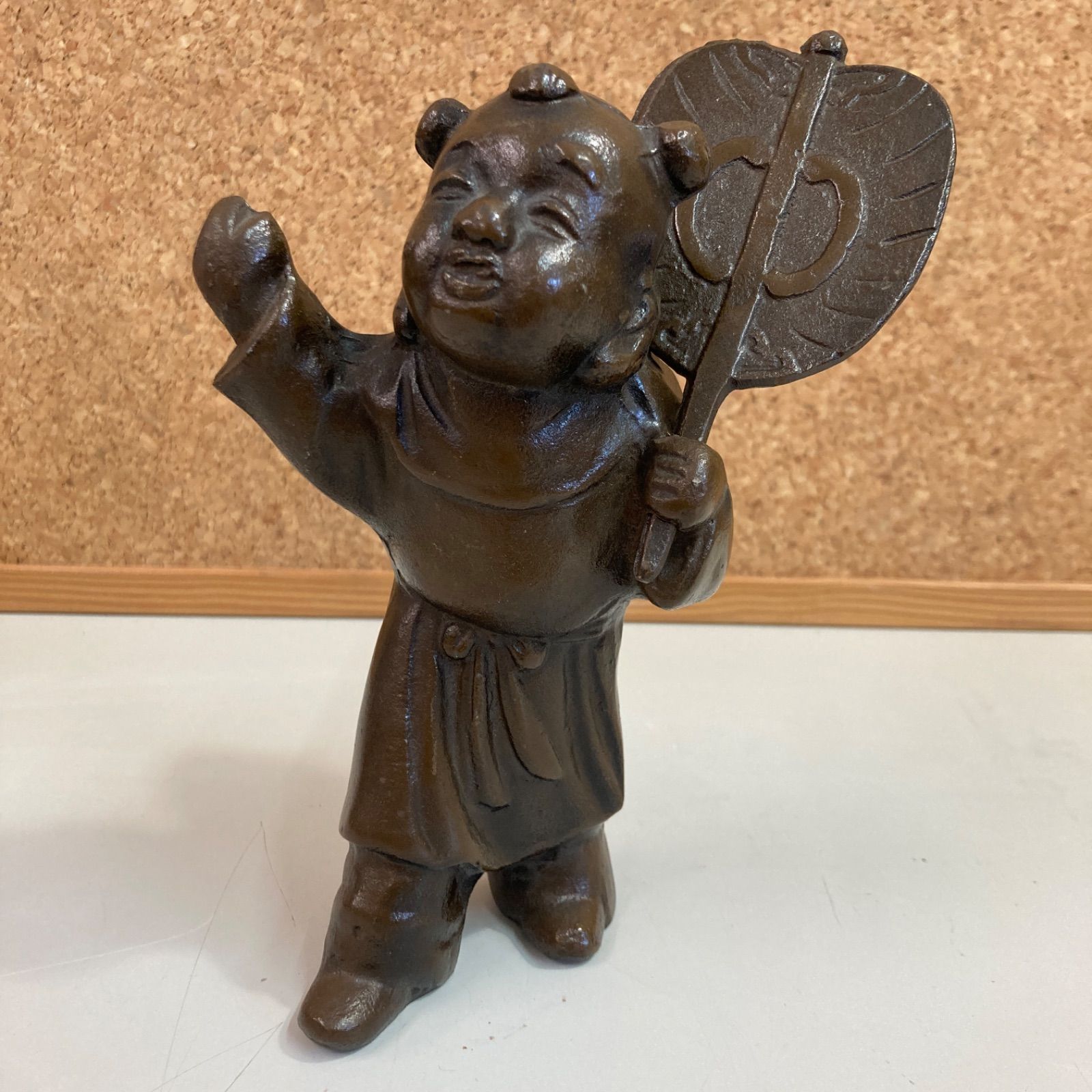 美品 置物 縁起物 布袋様 子供布袋 鉄製 - メルカリ