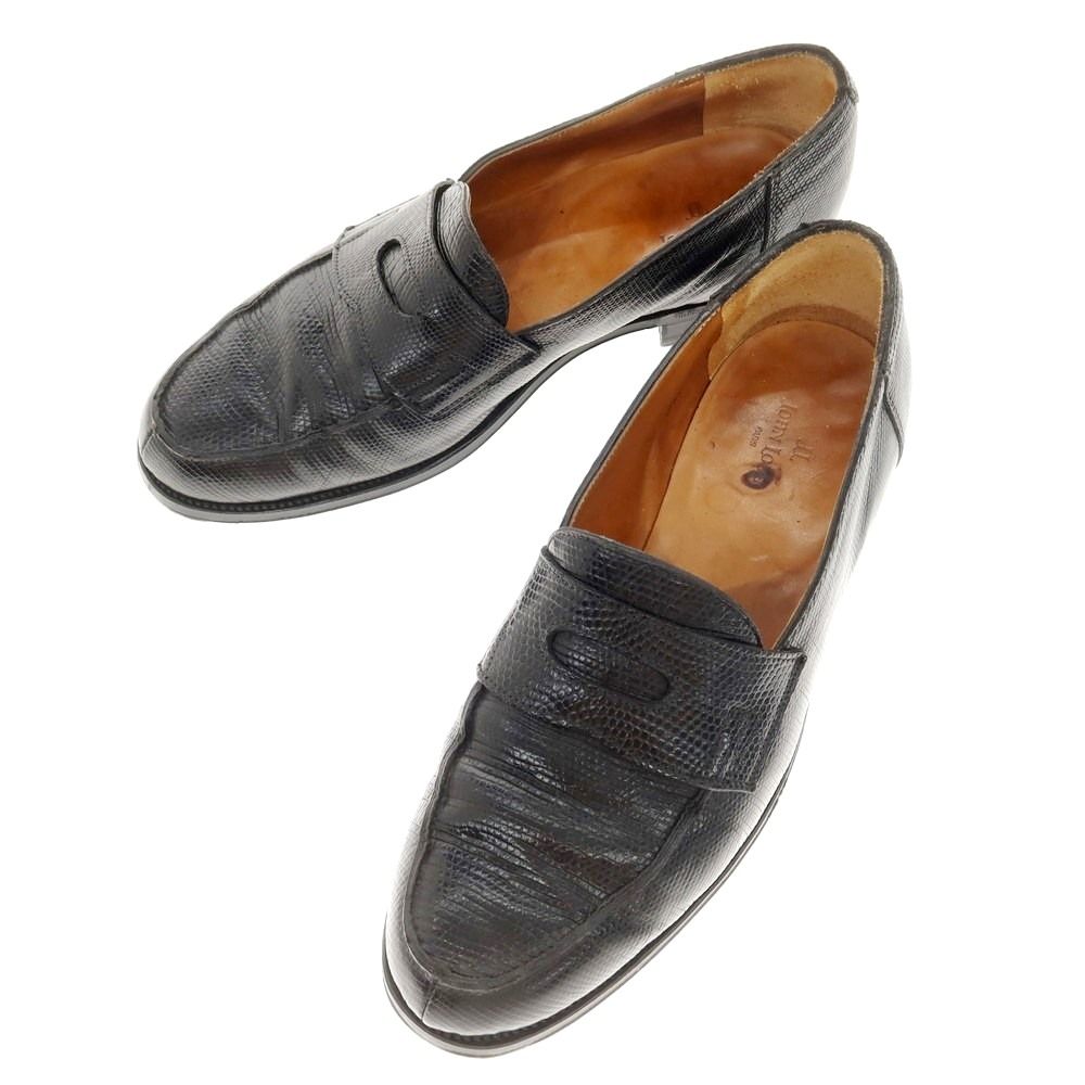 ジョンロブ John Lobb LOPEZ リザード コインローファー ブラック サイズ7 1|2 E メンズ
