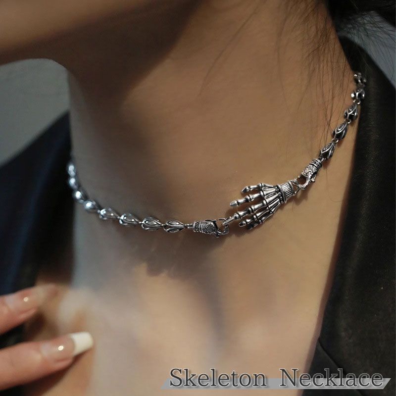 スケルトン ネックレス チョーカー 骸骨 髑髏 ドクロ スカル