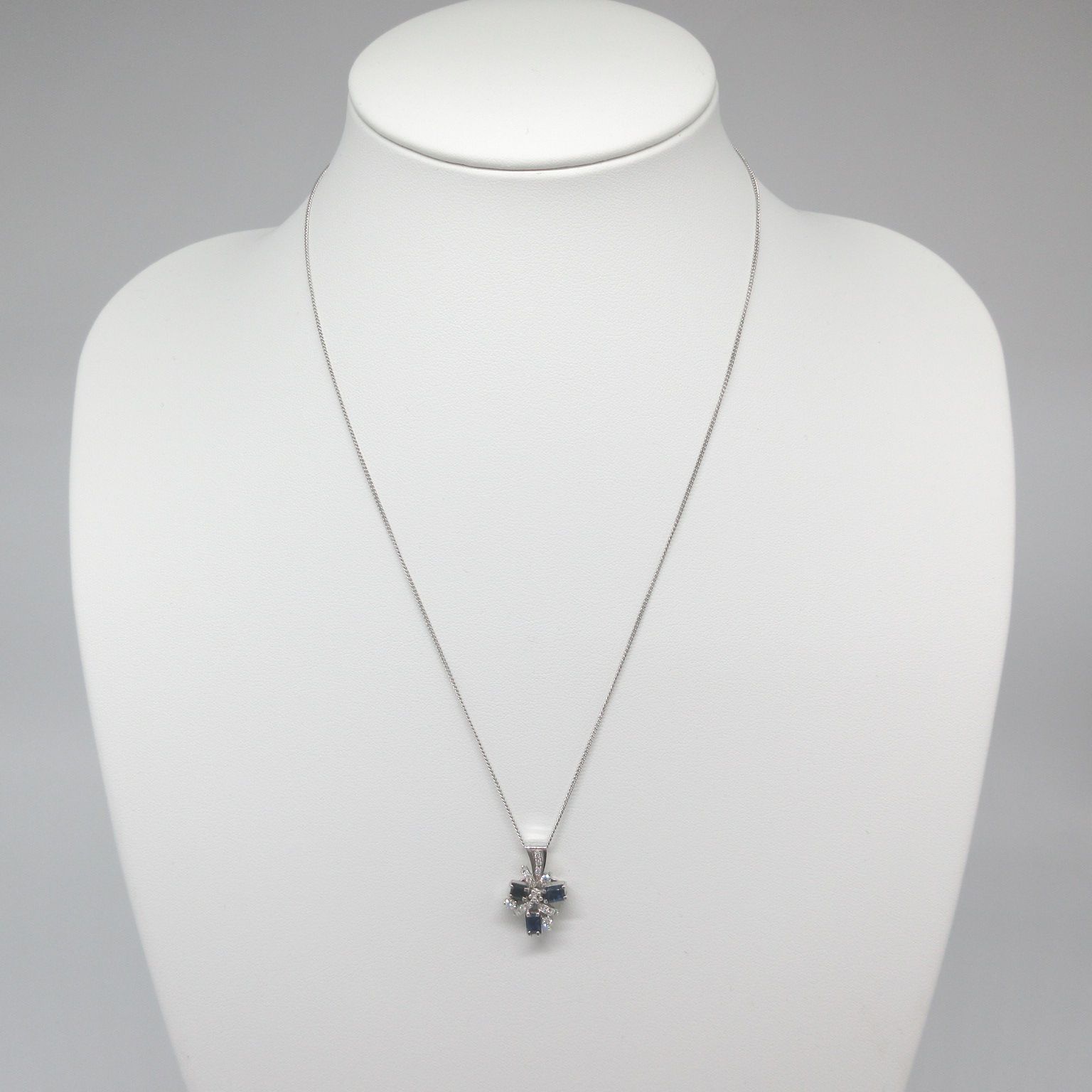 ブルーサファイア0.98ct ダイヤモンド ペンダントトップ Pt900 