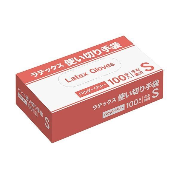 まとめ) ラテックス 手袋 パウダーフリー S 1パック(100枚) 【×5セ