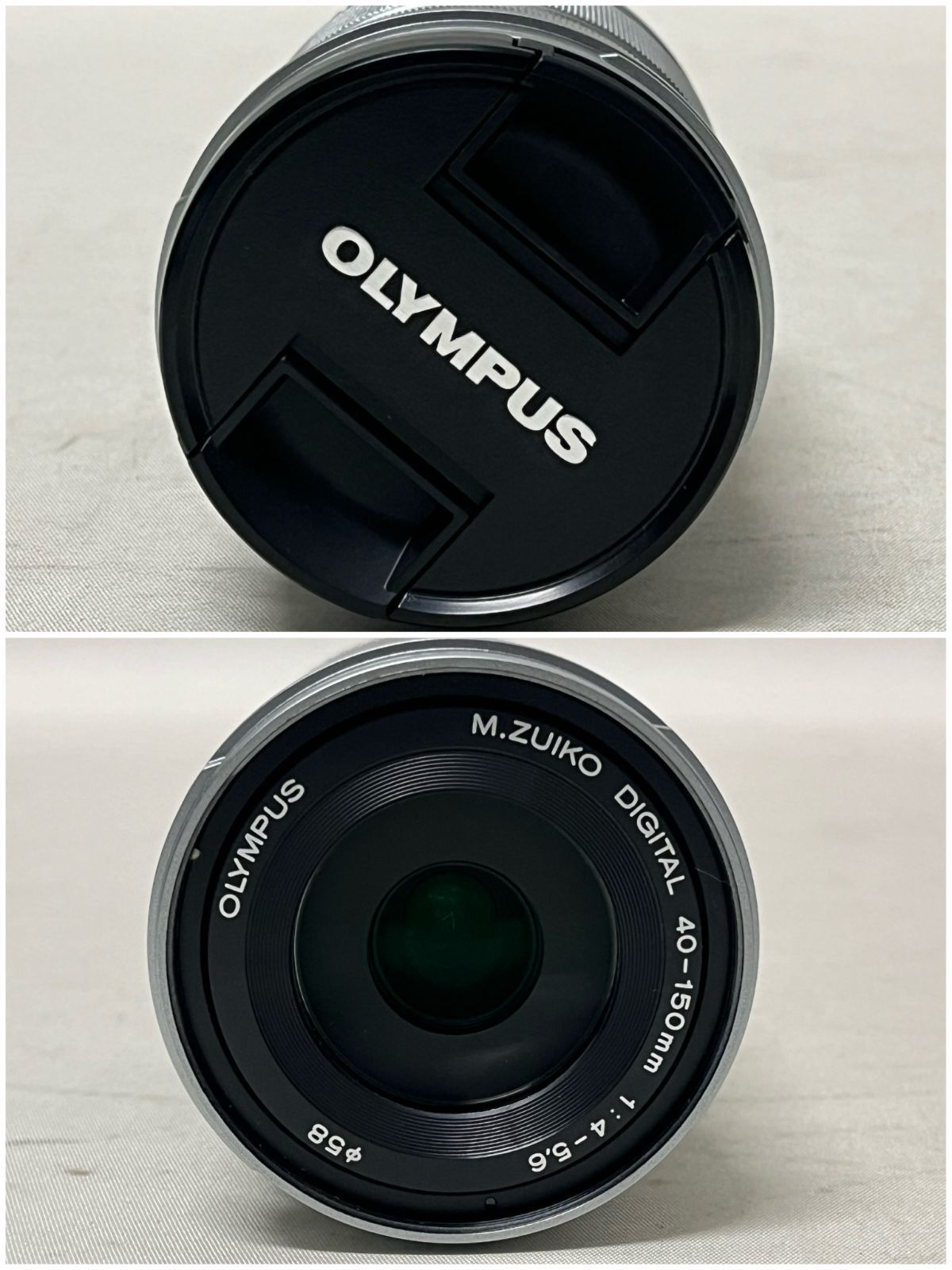 【浜館64-349】【店舗併売品】OLYMPUS オリンパス M.ZUIKO 40-150mm 1:4-5.6 シルバー 【中古品】