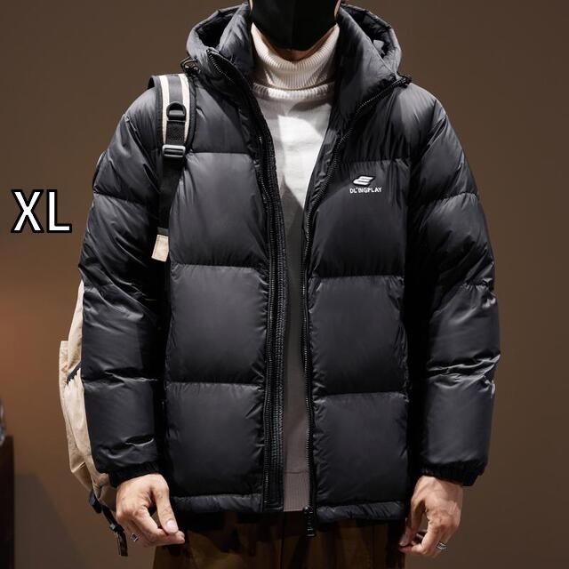 XL 秋冬 コーデ メンズ 服 シンプル ファッション オシャレ 大人 かっこいい 大きいサイズ ストリート 紳士服 ダウン 90 ホワイトダックダウン ジャケット 暖かい フード付き ブレッド