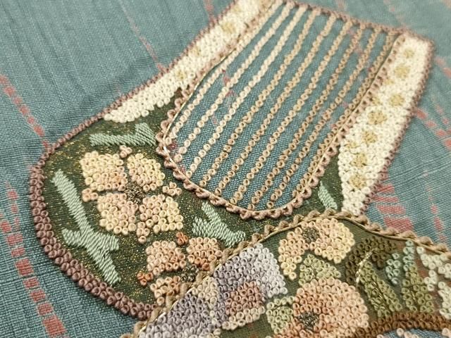 平和屋着物○中国三大刺繍 相良刺繍 総刺繍 袋帯 紬地 絞り 櫛/くし 簪