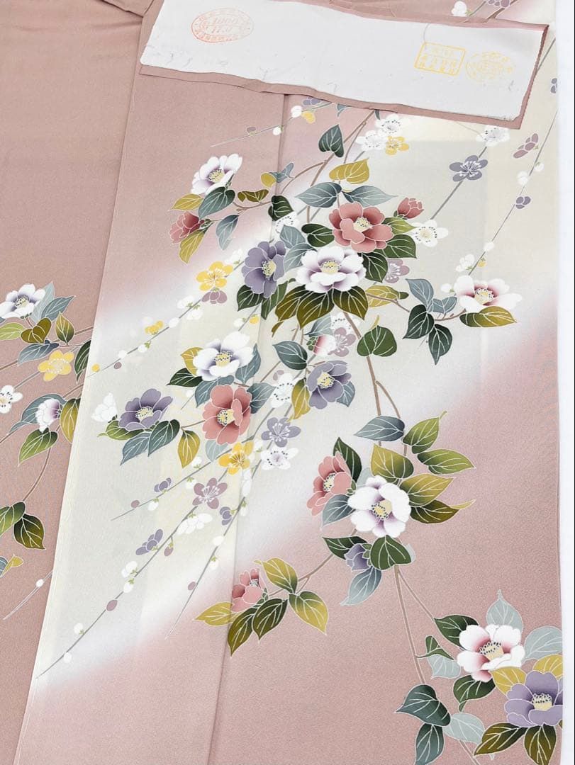 手描き友禅 作家物 訪問着 落款入 ちりめん 正絹 躾糸付き - メルカリ