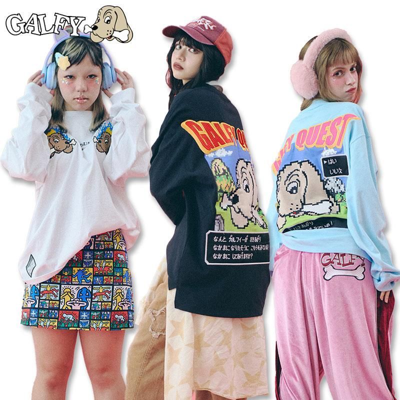 ガルフィー GALFY ガルクエロンT Tee 143006 長袖Tシャツ ＃10 WHITE #20 BLACK #70 L.BLUE L XL ヤンキー TGC