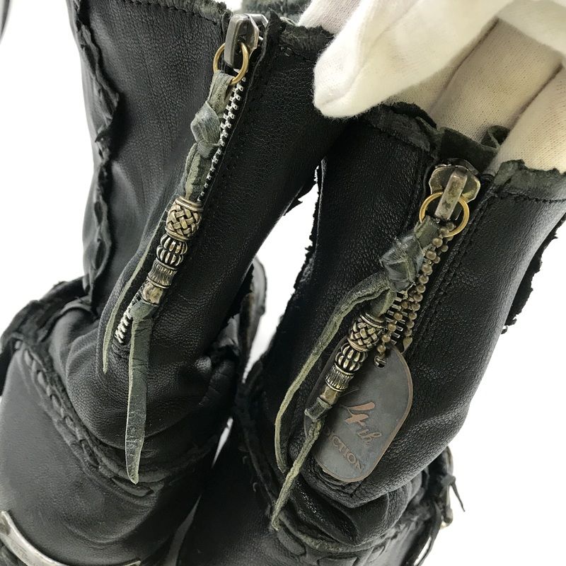 14th addiction レザーブーツ バックジップ エンジニアブーツ モカシン