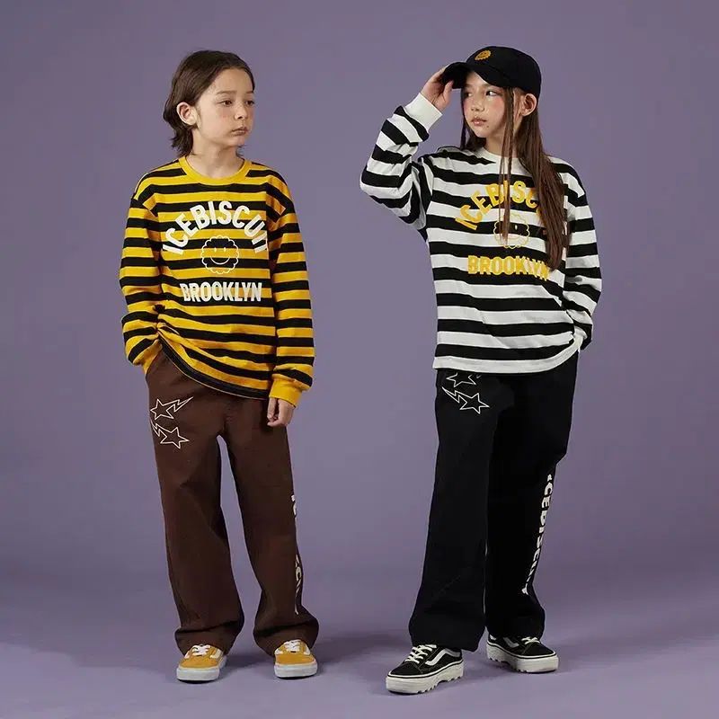 ジェラートピケ ビスケット柄ワッフルロンT ビスケット柄ワッフル