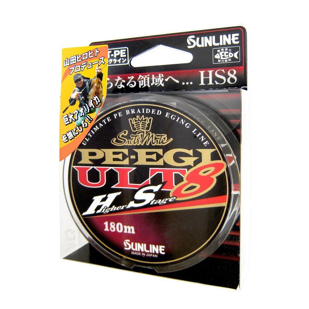 サンライン SUNLINE PEライン ソルティメイト PEエギ ULT HS8 180m 0.4号 3.3kg 8本 ホワイト ピンク ライトグリーン