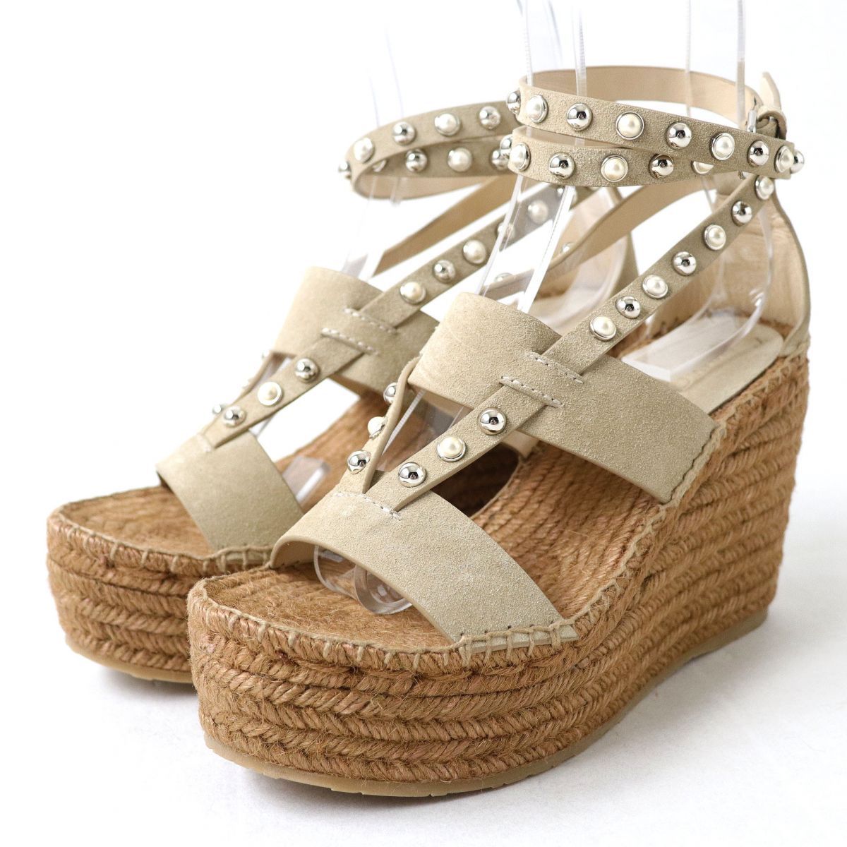 新品 ジミーチュウ パール ウェッジソール サンダル （楽天市場  