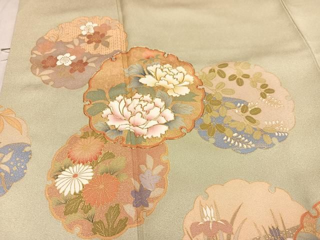 平和屋着物□豪華色留袖 駒刺繍 雪輪草花文 宝尽くし 金彩 正絹 逸品