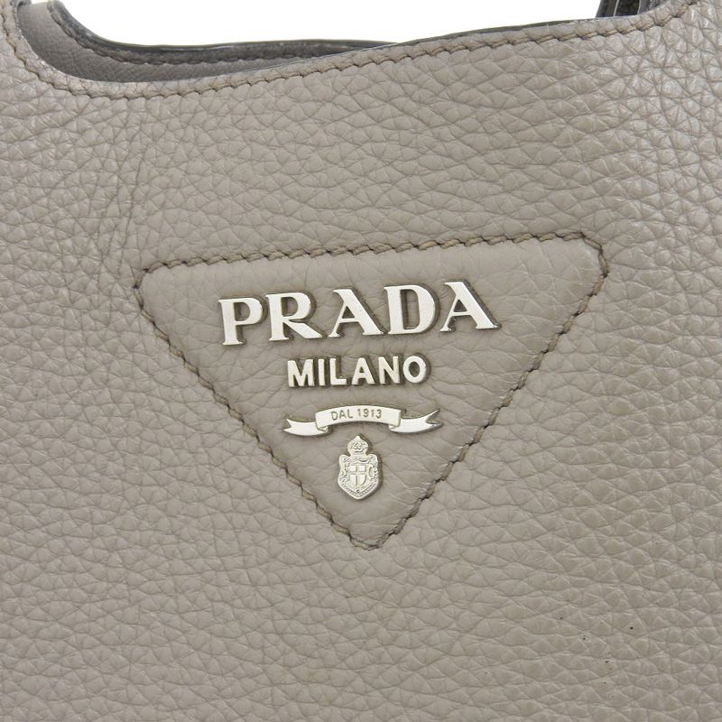 プラダ PRADA ハンドバッグ レザー グレージュ 1BG335 中古 新入荷 
