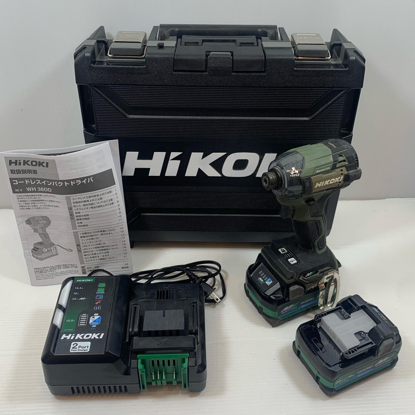 κκHiKOKI ハイコーキ 締め付け工具 インパクトドライバ コードレス式 36v 2.5Ah JD417701 WH36DD グリーン