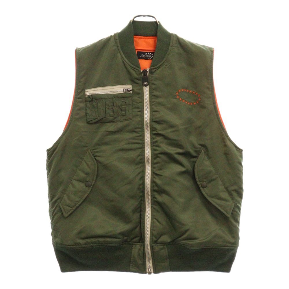 AFB 22AW ピーズMA-1ジップアップベスト カーキ AFB (エーエフビー) 22AW ピーズMA-1ジップアップベスト カーキ