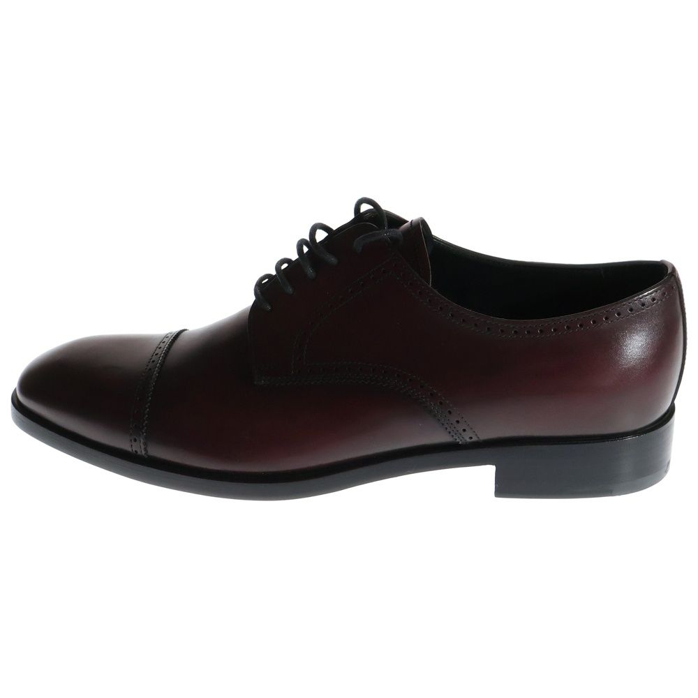 PRADA プラダ キャップトゥ ストレートチップ レースアップ レザー ビジネス ドレスシューズ バーガンディー