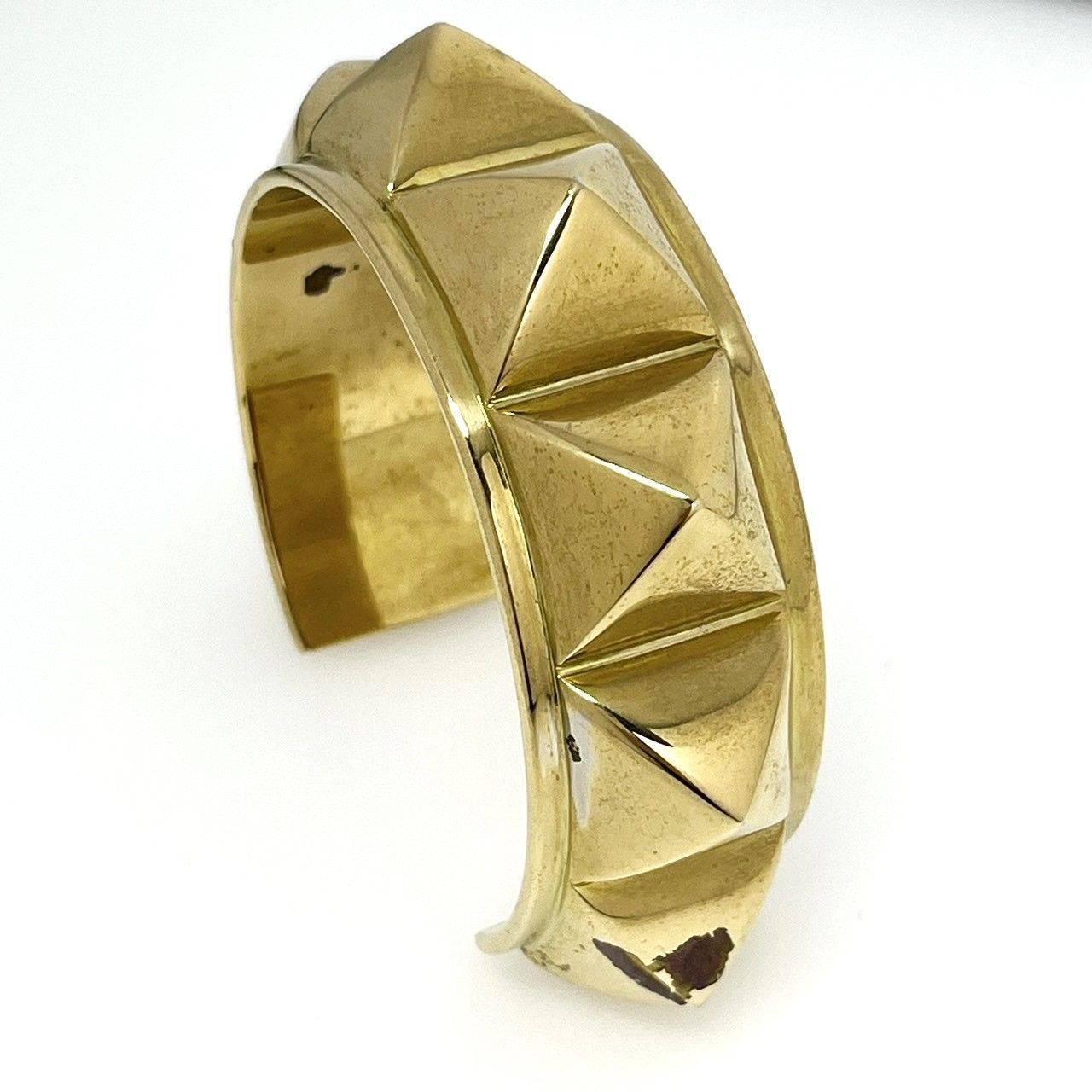 エルメスHERMESゴールドとイエローのオープンバングル