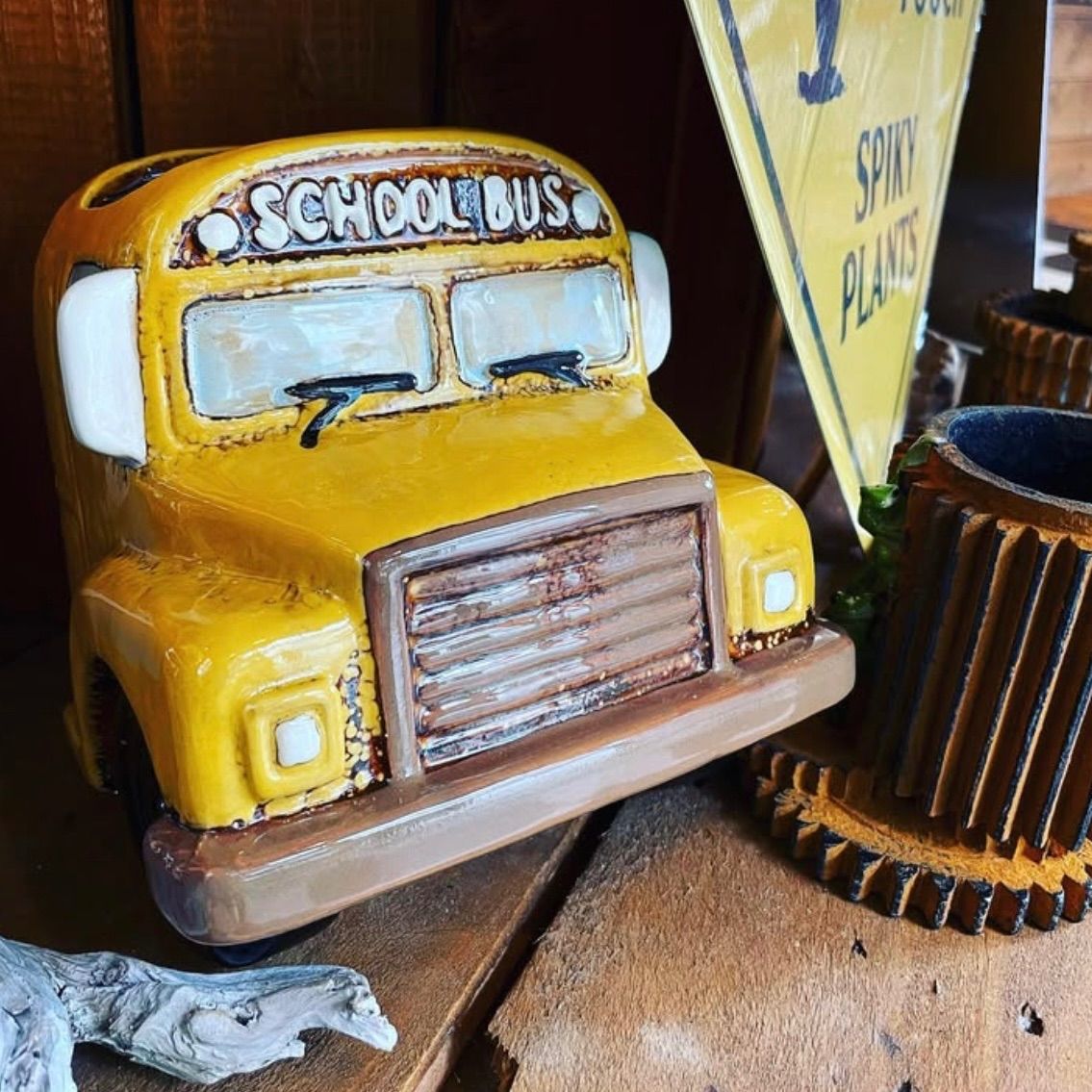 アメリカン スクールバス ディスプレイプランター ③ 小物入れ インテリア小物 アメリカン スクールバス/ ディスプレイプランター(フェイク